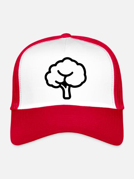 broccoli - Trucker Cap - white/red - Front