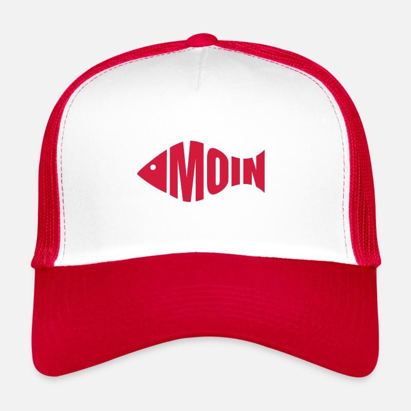 Moin - Fischkopf - Trucker Cap - Weiß/Rot