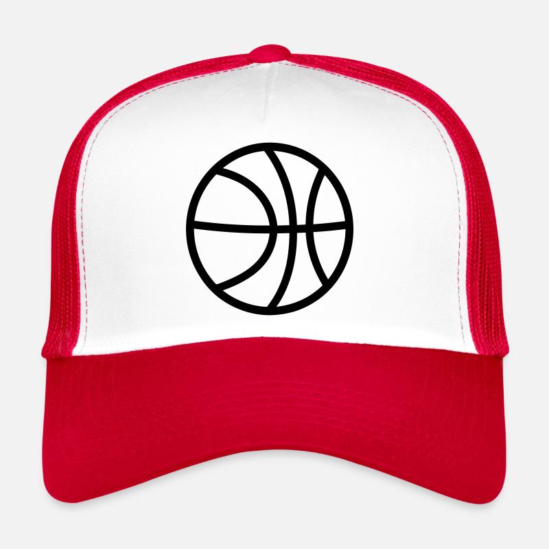 Basketball - Trucker Cap - Weiß/Rot
