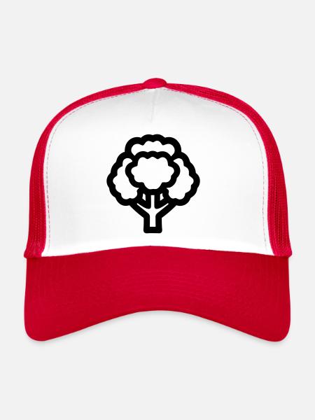 broccoli - Trucker Cap - white/red - Front