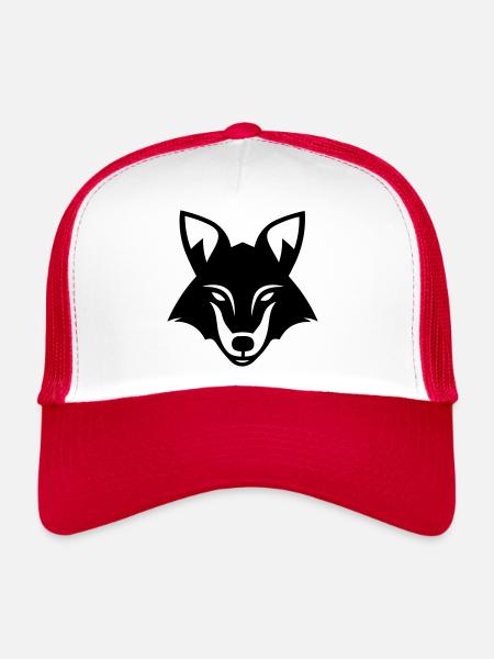 renard - Casquette trucker  - blanc/rouge - Devant