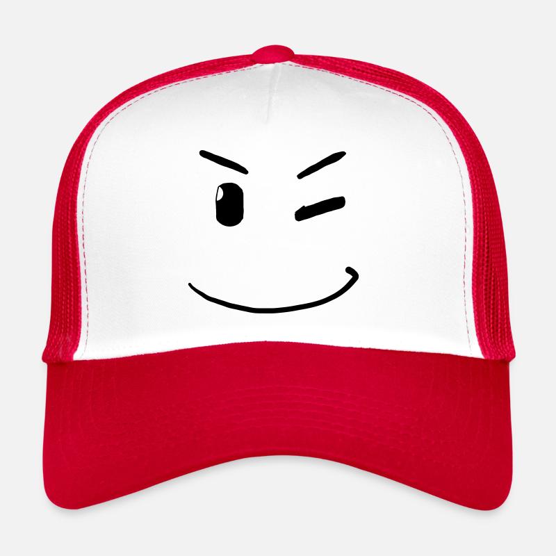 Visage clignotant - - Casquette trucker  - blanc/rouge