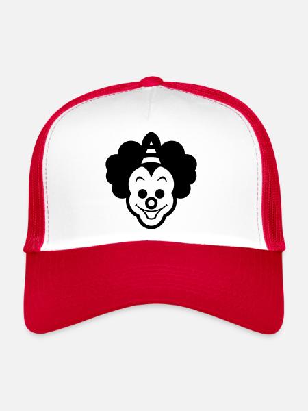 Clown - Casquette trucker  - blanc/rouge - Devant