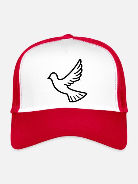 Taube - Trucker Cap - Weiß/Rot - Vorne