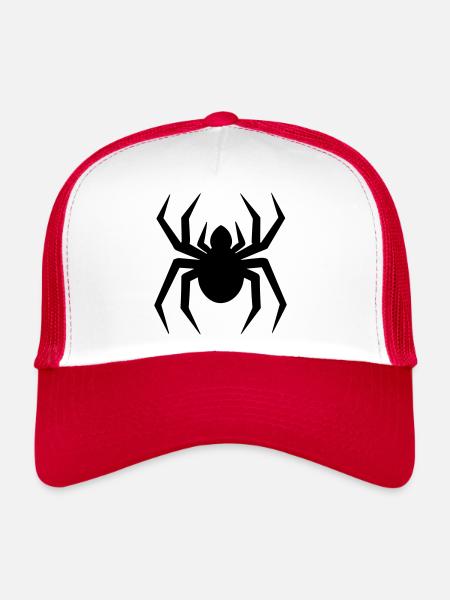 Spinne - Trucker Cap - Weiß/Rot - Vorne