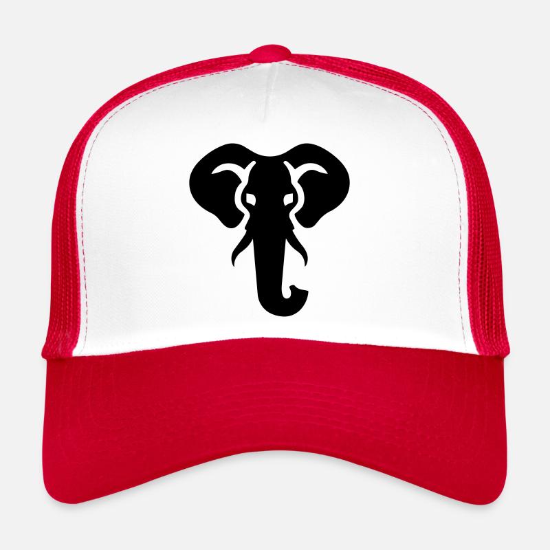 Elefant - Trucker Cap - Weiß/Rot
