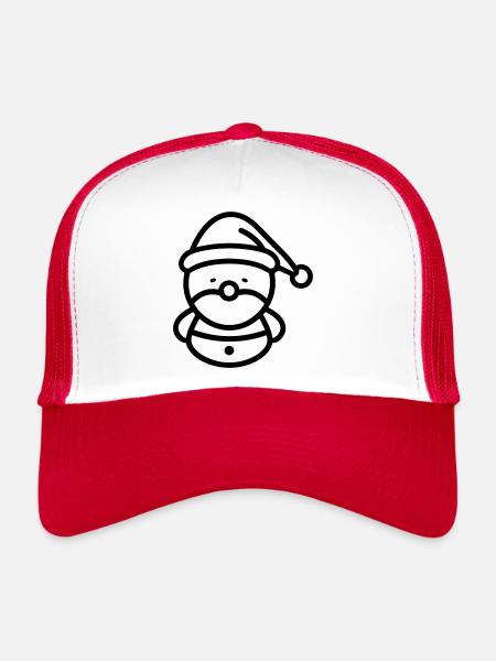 Bonhomme de neige - Casquette trucker  - blanc/rouge - Devant