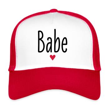 Valentine's Day, Nickname, Babe, Heart, Love, Couples - Trucker Cap - white/red - Front