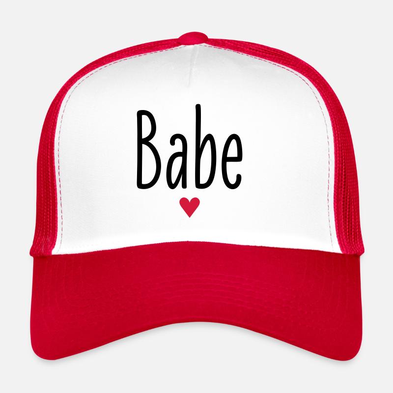 Valentinstag, Spitzname, Babe, Herz, Liebe, Paare - Trucker Cap - Weiß/Rot