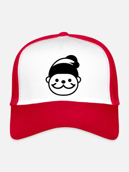 Petit père noel - Casquette trucker  - blanc/rouge - Devant