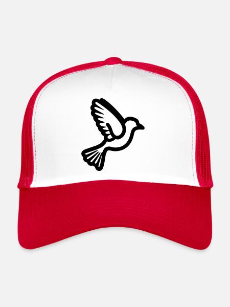 Taube - Trucker Cap - Weiß/Rot - Vorne