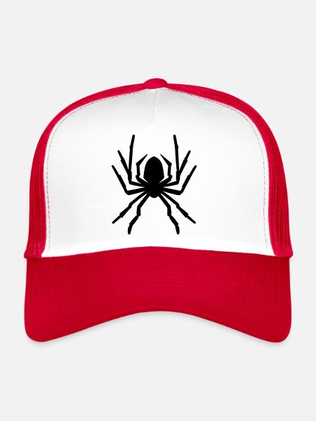 araignée - Casquette trucker  - blanc/rouge - Devant