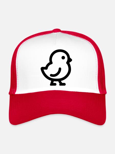 poussin - Casquette trucker  - blanc/rouge - Devant