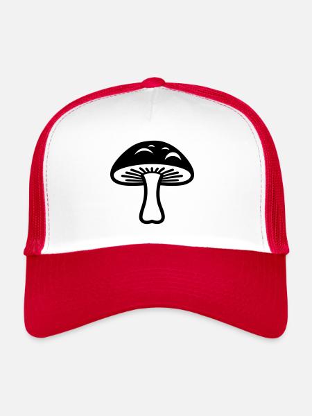 mushroom - Trucker Cap - white/red - Front