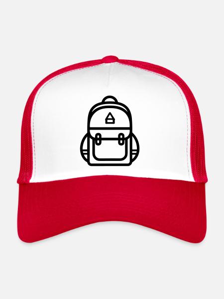 Backpack - Trucker Cap - white/red - Front