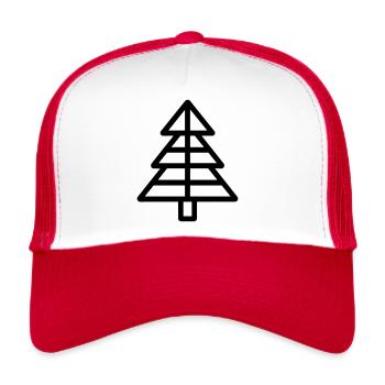 Weihnachtsbaum - Trucker Cap - Weiß/Rot - Vorne