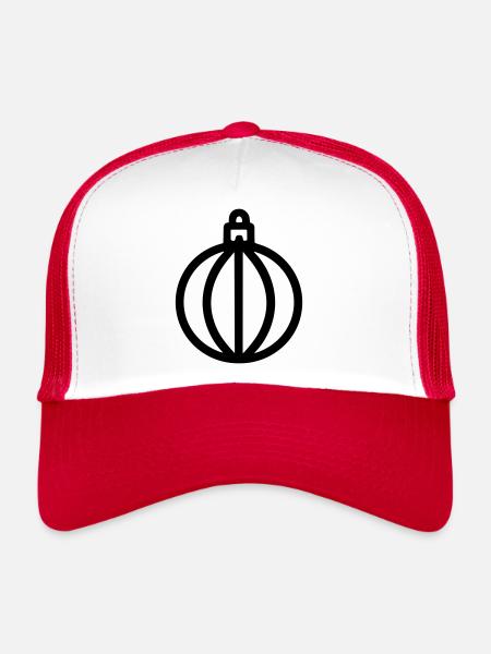 Boule de Noël - Casquette trucker  - blanc/rouge - Devant