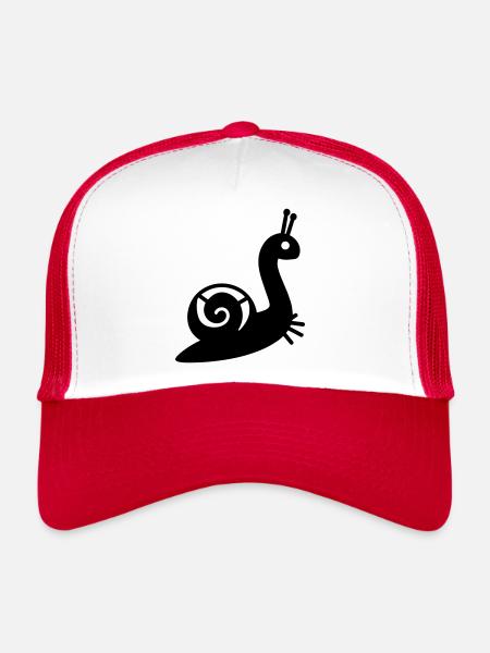 Escargot - Casquette trucker  - blanc/rouge - Devant