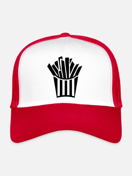 Frites - Casquette trucker  - blanc/rouge - Devant