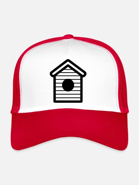 maison pour oiseaux - Casquette trucker  - blanc/rouge - Devant