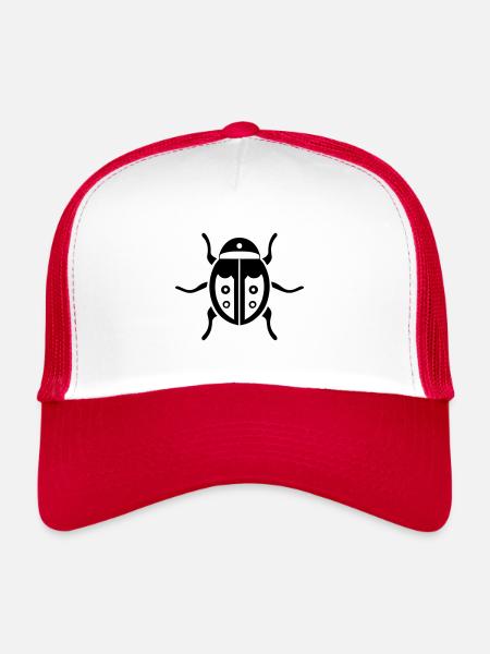 Coccinelle - Casquette trucker  - blanc/rouge - Devant