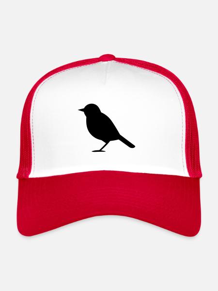 Oiseau - Casquette trucker  - blanc/rouge - Devant