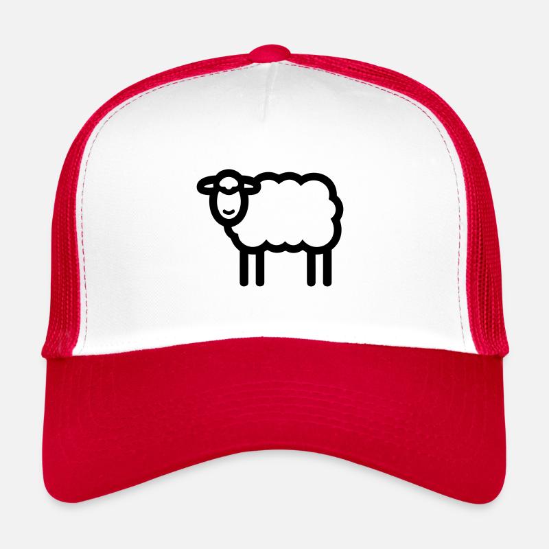 mouton - Casquette trucker  - blanc/rouge