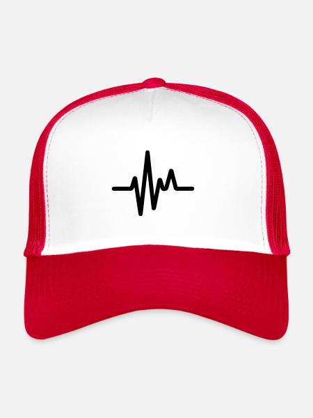 Pulse, heartbeat - Trucker Cap - white/red - Front