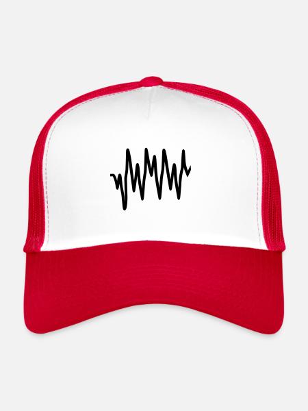 Battement coeur - Casquette trucker  - blanc/rouge - Devant
