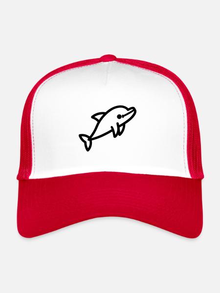 dolphin - Trucker Cap - white/red - Front