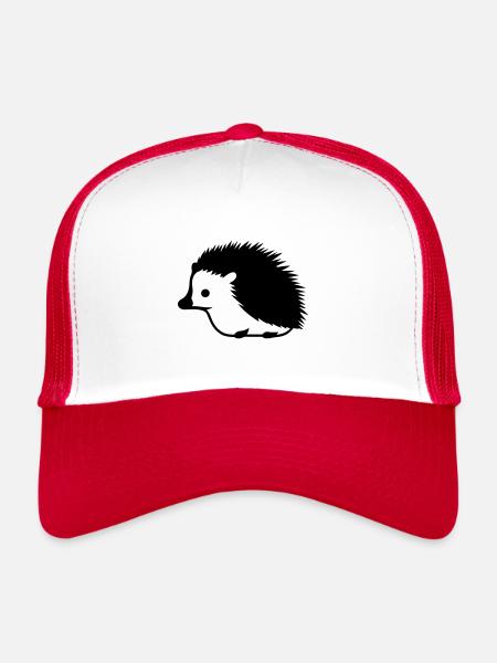 Hérisson - Casquette trucker  - blanc/rouge - Devant