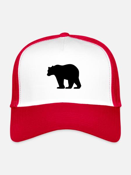bear - Trucker Cap - white/red - Front