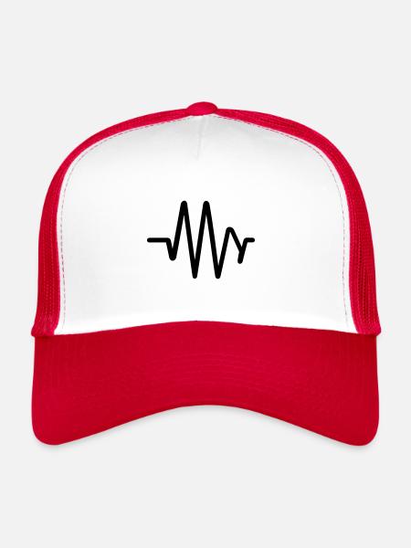 Pulse, heartbeat - Trucker Cap - white/red - Front