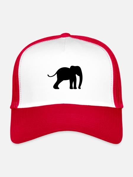 Elephant - Trucker Cap - white/red - Front