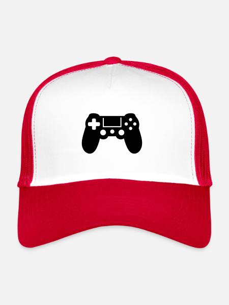 Video game controller - Trucker Cap - white/red - Front