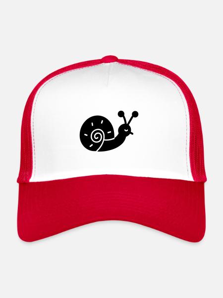 Snail - Trucker Cap - white/red - Front