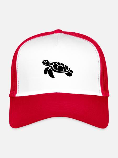 tortue - Casquette trucker  - blanc/rouge - Devant