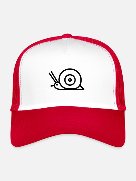 Escargot - Casquette trucker  - blanc/rouge - Devant
