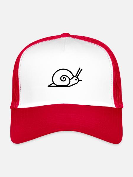 Escargot - Casquette trucker  - blanc/rouge - Devant
