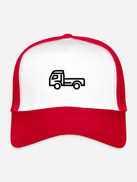 Camion - Casquette trucker  - blanc/rouge - Devant