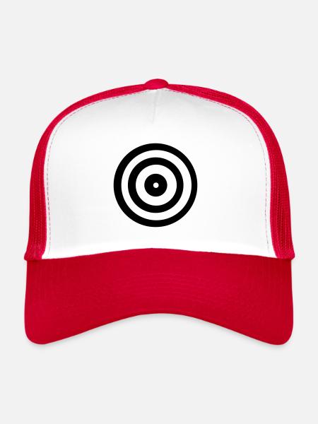 cible - Casquette trucker  - blanc/rouge - Devant