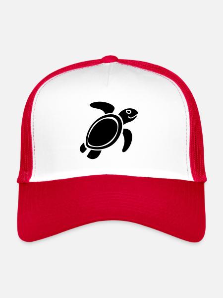 tortue - Casquette trucker  - blanc/rouge - Devant