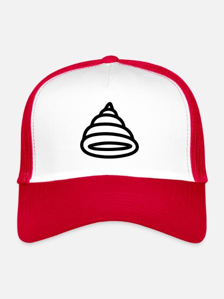 Muschel - Trucker Cap - Weiß/Rot - Vorne
