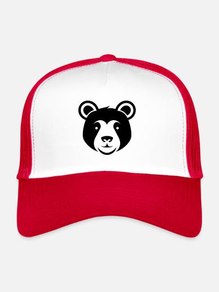 Bear - Trucker Cap - white/red - Front