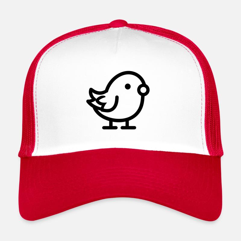 poussin - Casquette trucker  - blanc/rouge