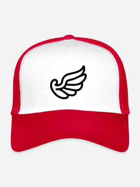 Angel Wings - Trucker Cap - white/red - Front