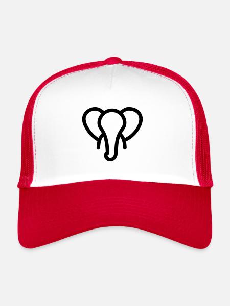 Elephant - Trucker Cap - white/red - Front