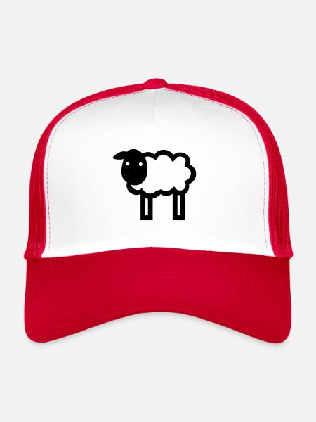 sheep - Trucker Cap - white/red - Front