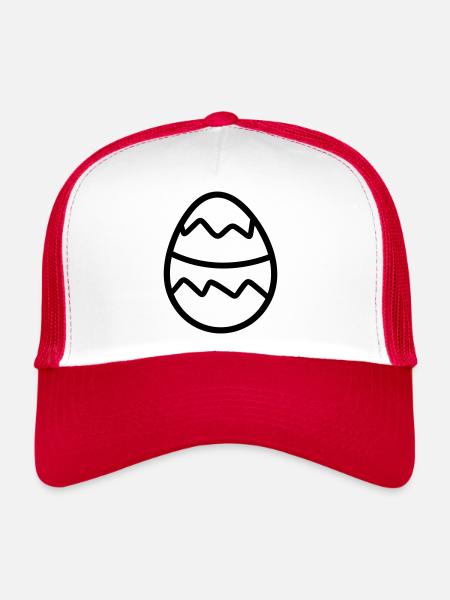 Oeuf - Casquette trucker  - blanc/rouge - Devant