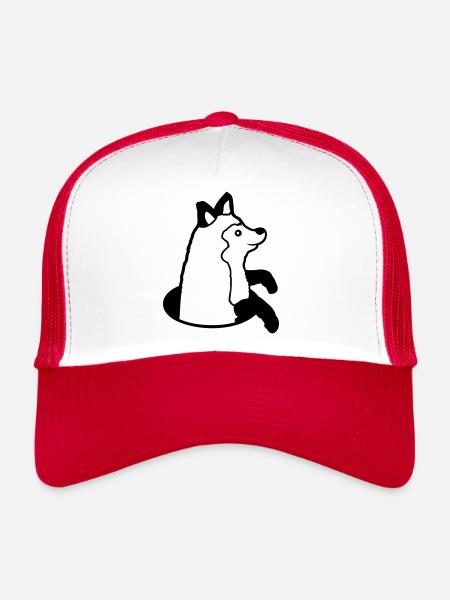 Renard Peeps Drôle Hors Du Trou De Sol Heureux Cool - Casquette trucker  - blanc/rouge - Devant